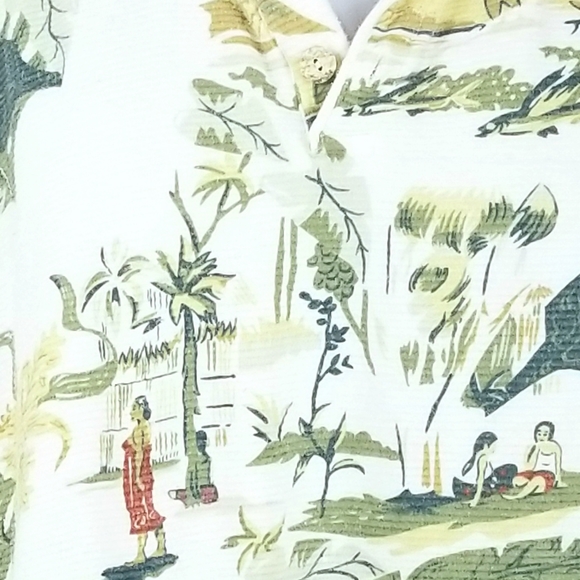 OP Sport Vintage Hawaiian Print Polo Shirt - Picture 7 of 7